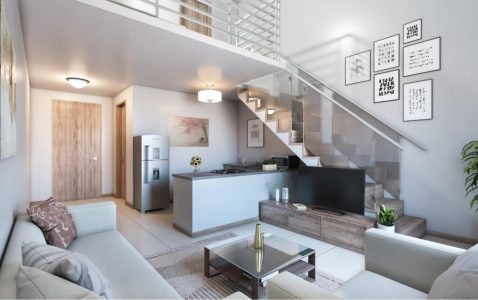 1 bed Loft-Lounge and kitchen