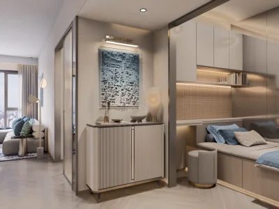 Santorini Residences - Entrance Flexible Space玄关榻榻米特写 - 5